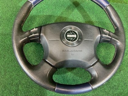 ステアリングホイール синяя кожа SUBARU LEGACY OEM 34311AE100, 98211AE110ML BHE BH9 BH5 BE5 BE9 BEE 2001 SILVER 01G