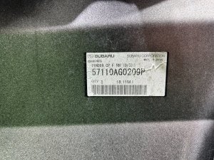 Aleta delantera derecha SUBARU OUTBACK OEM 57110AG0209P BPE 2004 SILVER 39D, 3K3