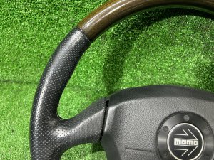 ステアリングホイール MOMO темное дерево SUBARU LEGACY LANCASTER OEM 34311AE310 BHE BH9 BH5 2002 SILVER/GREY 1U2