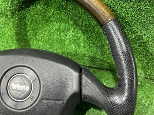 ステアリングホイール MOMO темное дерево SUBARU LEGACY LANCASTER OEM 34311AE310 BHE BH9 BH5 2002 SILVER/GREY 1U2