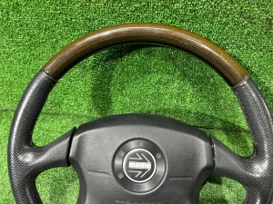 ステアリングホイール MOMO темное дерево SUBARU LEGACY LANCASTER OEM 34311AE310 BHE BH9 BH5 2002 SILVER/GREY 1U2
