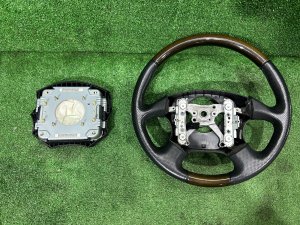 ステアリングホイール MOMO темное дерево SUBARU LEGACY LANCASTER OEM 34311AE310 BHE BH9 BH5 2002 SILVER/GREY 1U2
