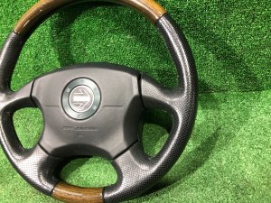 方向盘 MOMO темное дерево SUBARU LEGACY LANCASTER OEM 34311AE310 BHE BH9 BH5 2002 SILVER/GREY 1U2