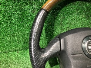 方向盘 MOMO темное дерево SUBARU LEGACY LANCASTER OEM 34311AE310 BHE BH9 BH5 2002 SILVER/GREY 1U2