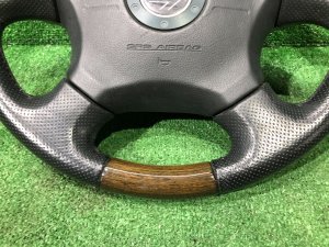 方向盘 MOMO темное дерево SUBARU LEGACY LANCASTER OEM 34311AE310 BHE BH9 BH5 2002 SILVER/GREY 1U2